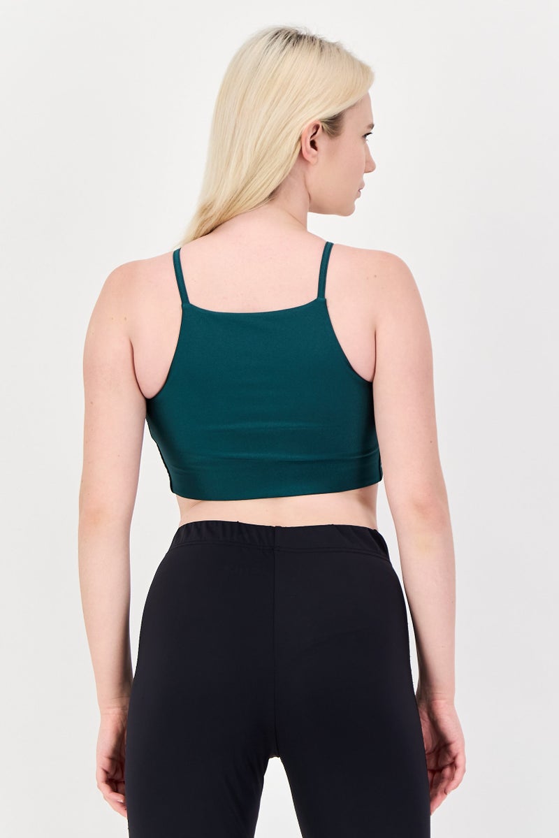 PUMA Women Tight Fit Brand Logo Sleeveless Training Top, Tale Green - Image 3